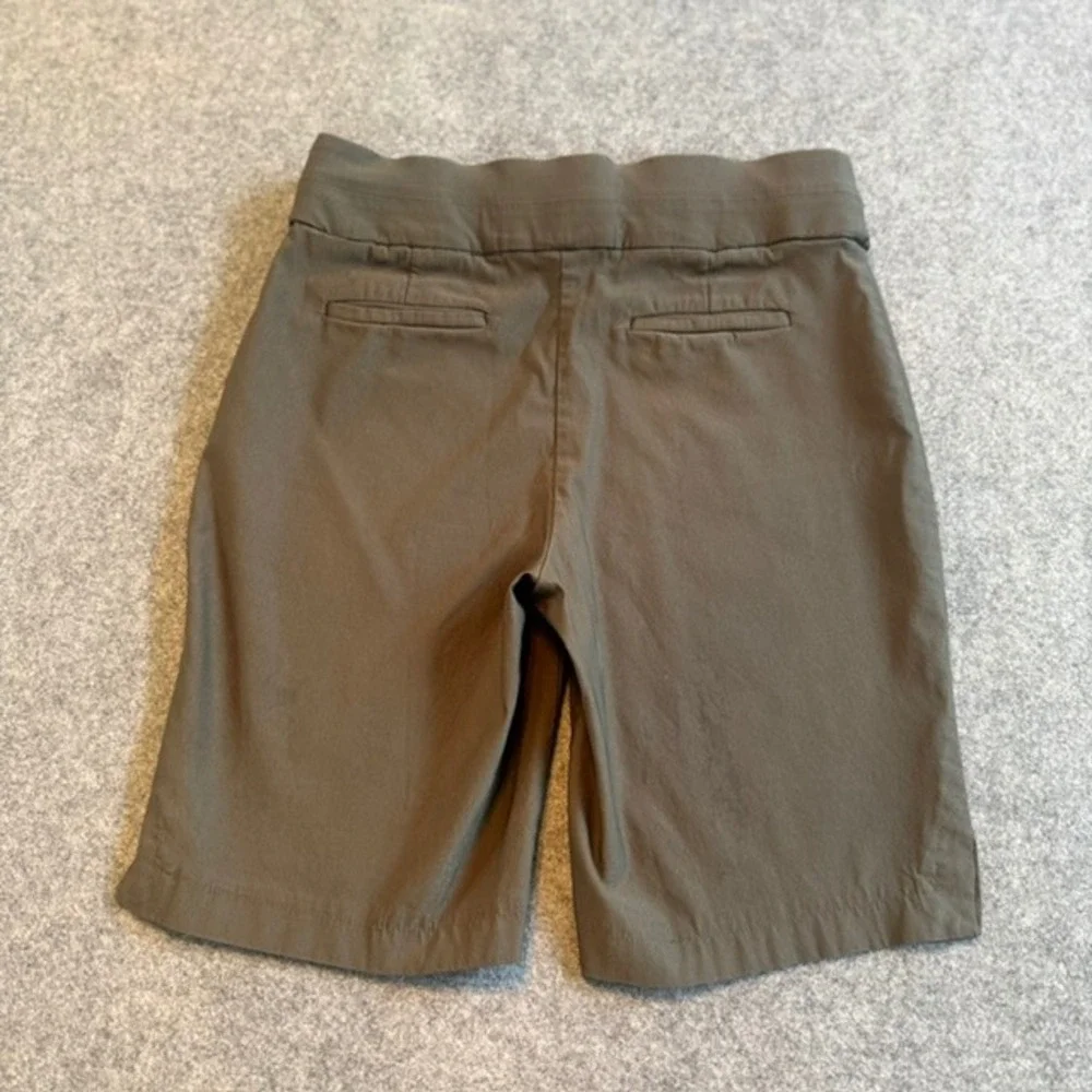Stretch Shorts Womens 12 Grey Excellent Pull On Bermuda Stretch Slit Hem